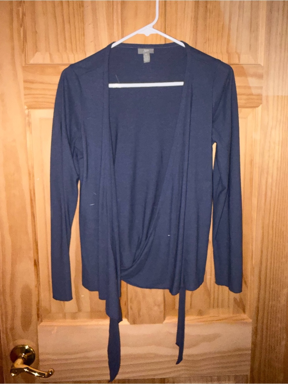 J. Jill Navy Open-Front Tie-Front Lightweight Top